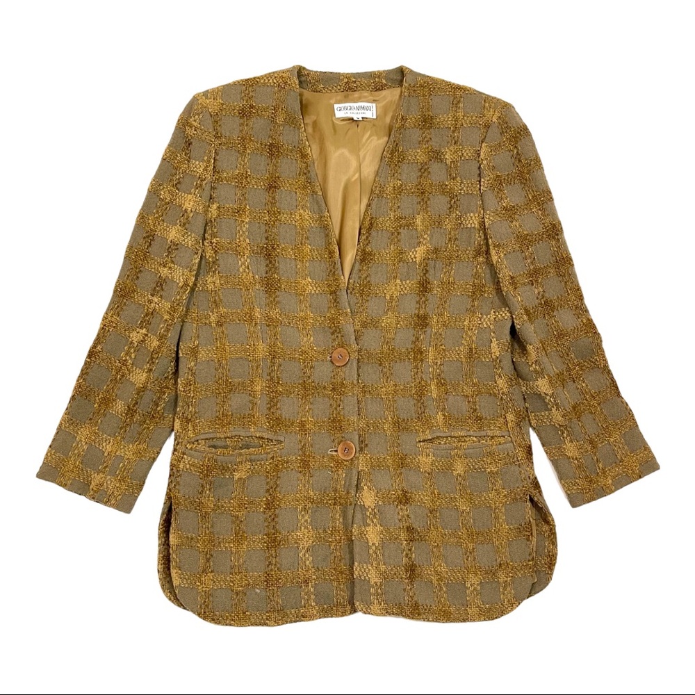 GIORGIO ARMANI Brown Classic Blazer Jacket